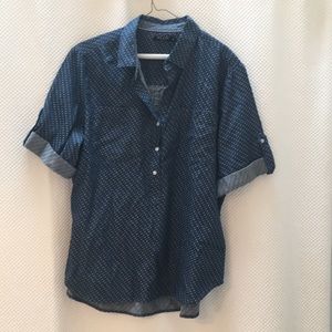 Jean, button up, short sleeve shirt